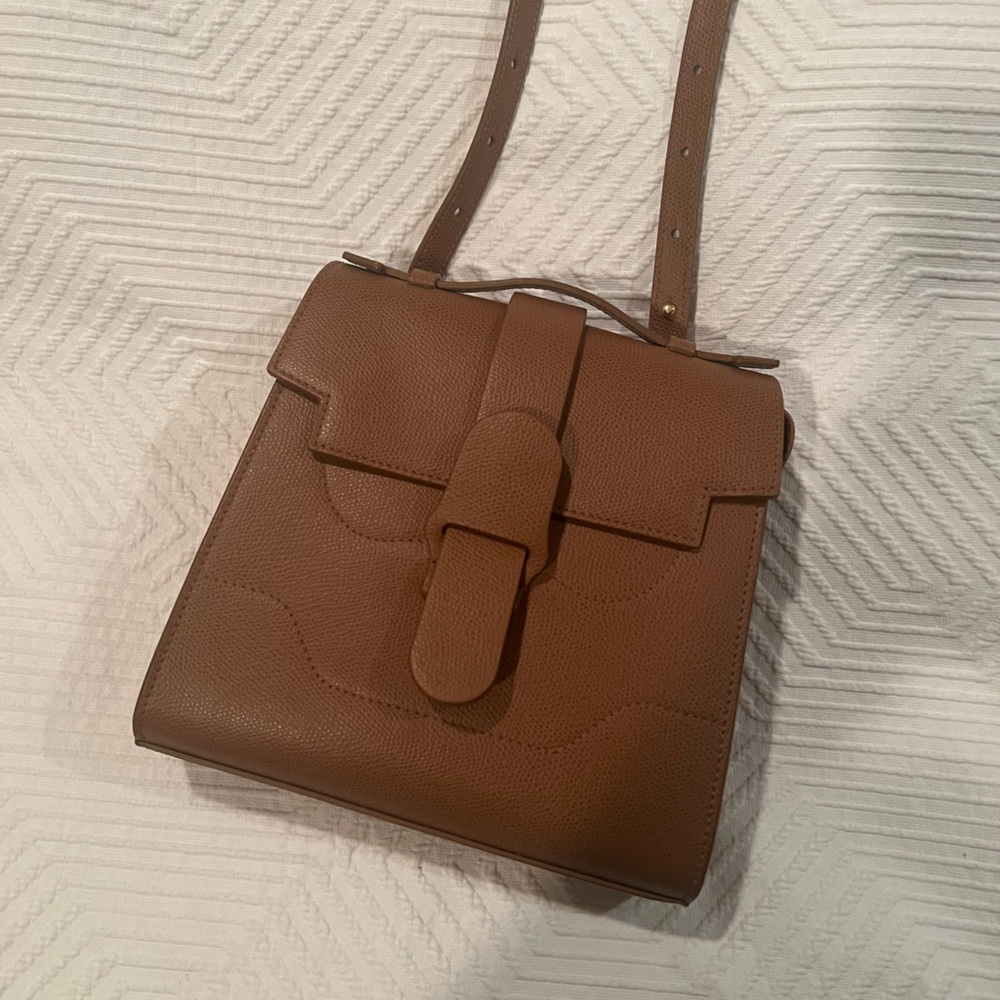 Senreve Leather Backpack in Chestnut Pebbled Leather